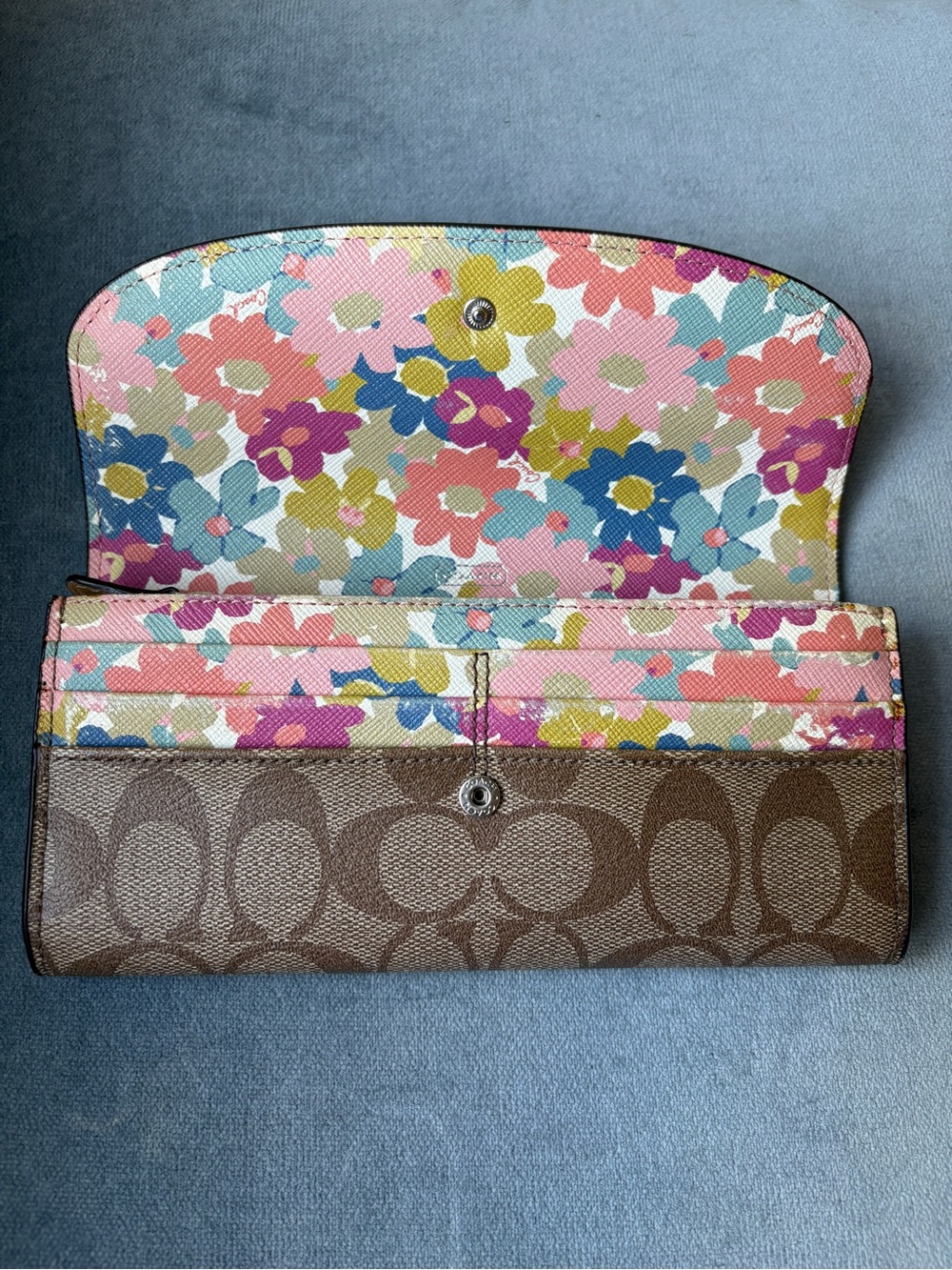 Coach Signature Floral Print Wallet